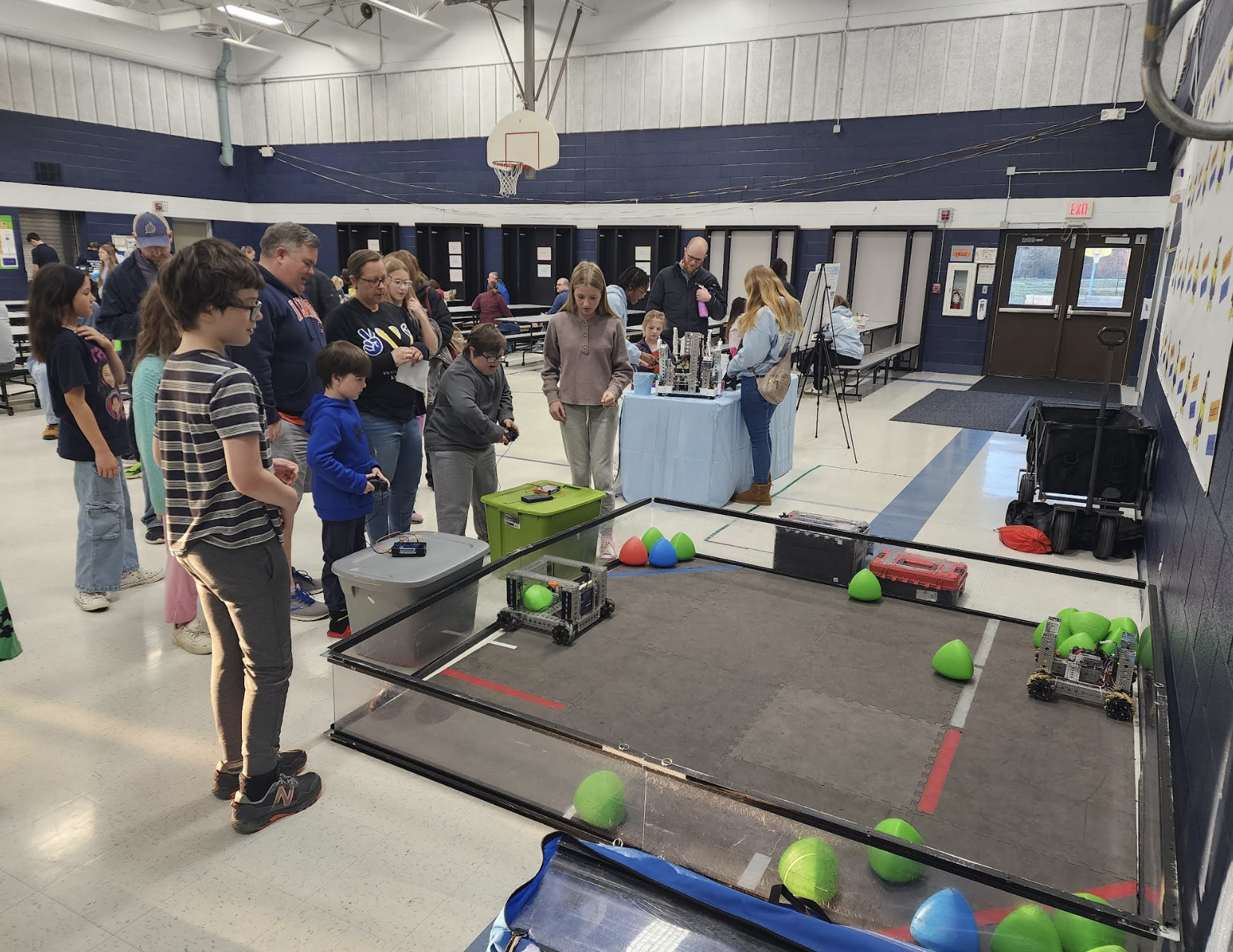Robot demo at elementary school STEM night